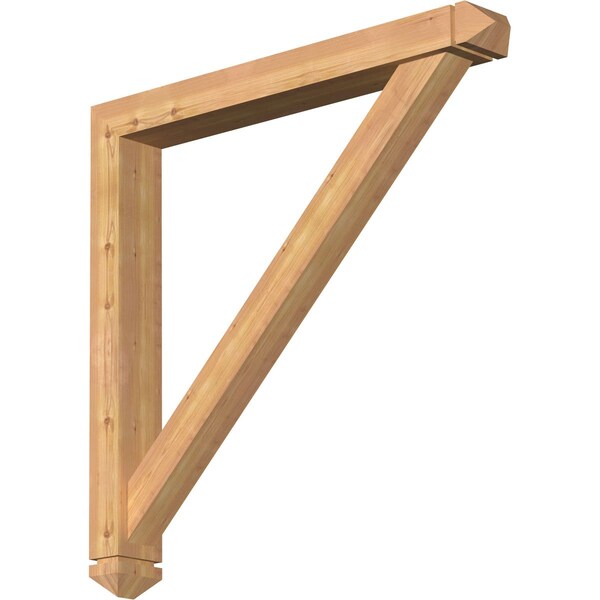 Ekena Millwork Traditional Arts and Crafts Smooth Bracket w/ Offset Brace, Western Red Cedar, 5 1/2"W x 44"D x 44"H BKT0604X44X44TRA03SWR - main